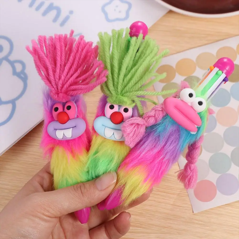 

Bucktooth Rabbit Children's Plush Pen Sausage Mouth Handwriting Rainbow Signature Pen Neutral Gel Pen Iridescence