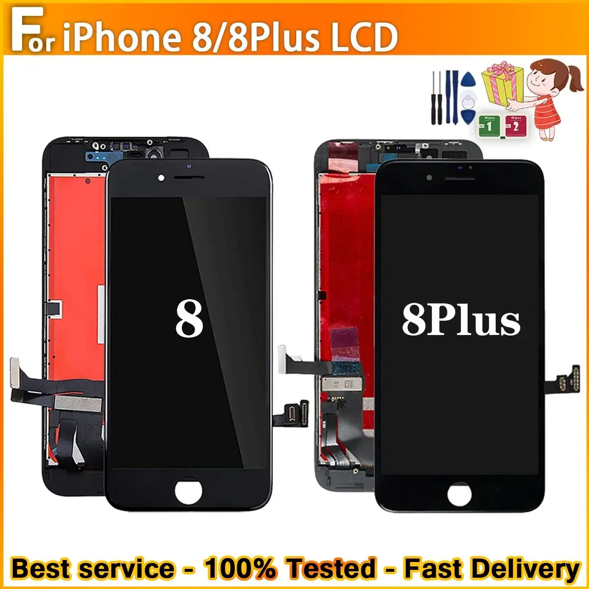 AAA+ For iPhone 8 /8plus LCD Display With Touch Screen Sensor Panel Assembly Replacement For iPhone 8 /8plus LCD 100 % Test