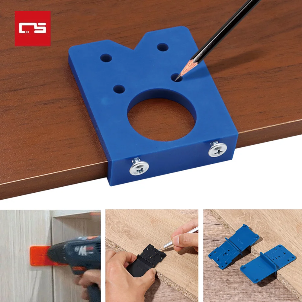 

Hinge Hole Drilling Guide 35mm Woodworking Punch Opener Locator for Cabinets Installation DIY Template Woodworking Tools