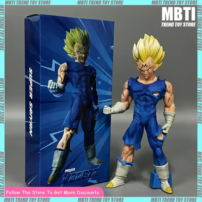 Figuras coleccionables de la serie Dragon Ball: Majin Vegeta y Goku, modelo de exhibición en caja con temática de Anime, artículo de coleccionistas Saiyan Buu, regalo