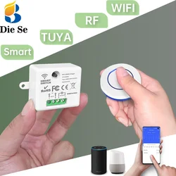 WiFi RF light Switch Tuya Smart Life AC 110V 220V Relay Receiver 433mhz RF Push Button Transmitter Work with Alexa for LED Lamp