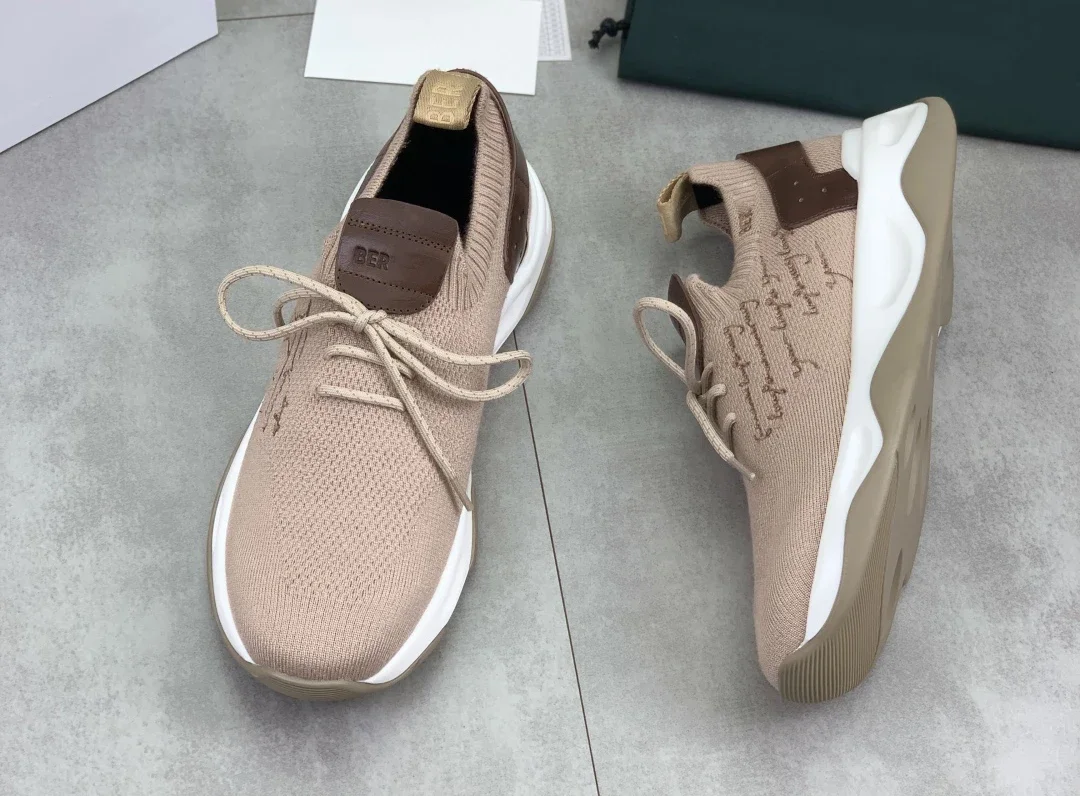 

OECHSLI Shoes knitting 2025 new business comfort genuine leather quality Breathable sports work Men‘s European big size 39-46