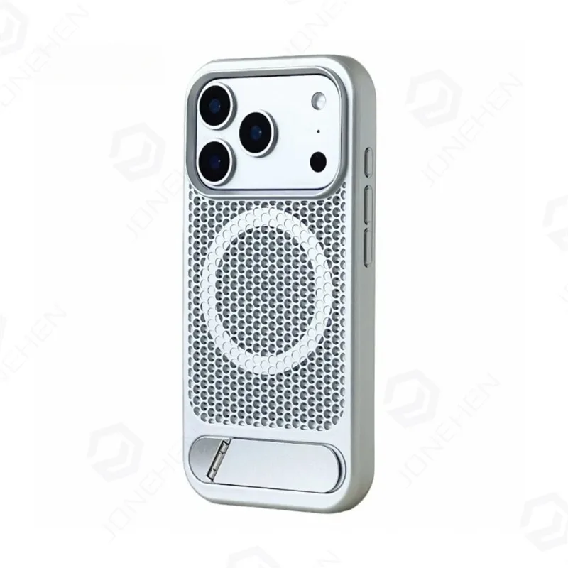 Funda con disipador de calor y soporte magnético a prueba de golpes para iPhone 17 Pro Max Air 16 15 14 13 12, cubierta transpirable para Magsafe 6