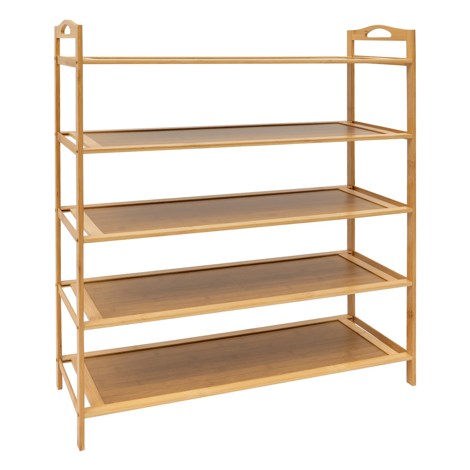 

Bamboo Shoe Storage Boxes, 5-Tier Stackable Design, Holds 15 Pairs, Adjustable Tiers, Ventilated Construction, Ideal for Closet