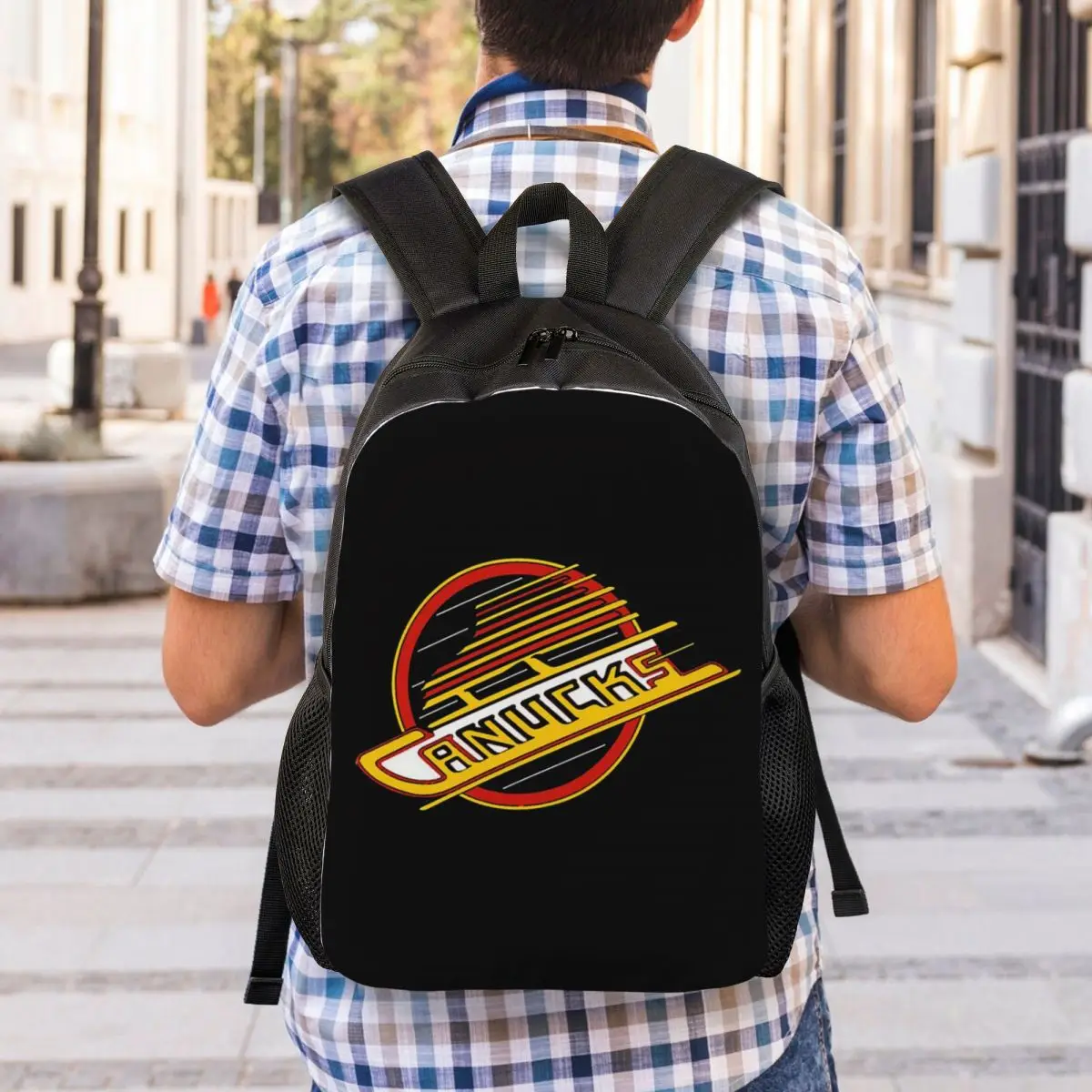 Vancouver Hockey Canucks Skate Backpack Student Boys Girls BookBag School Bag Laptop Shoulder Bags