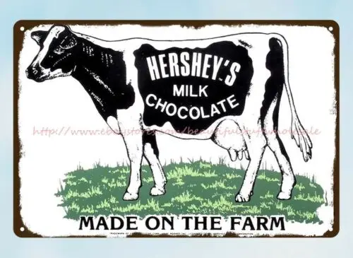 bar house metal sign Hershey's milk chocolate cow farm metal tin sign