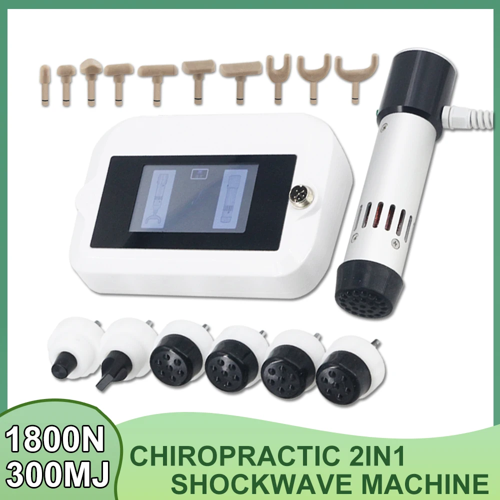 Shockwave Therapy Machine Physiotherapy 300mj Shock Wave Instrument 1800N Electric Chiropractic Correction Gun Spinal Massa