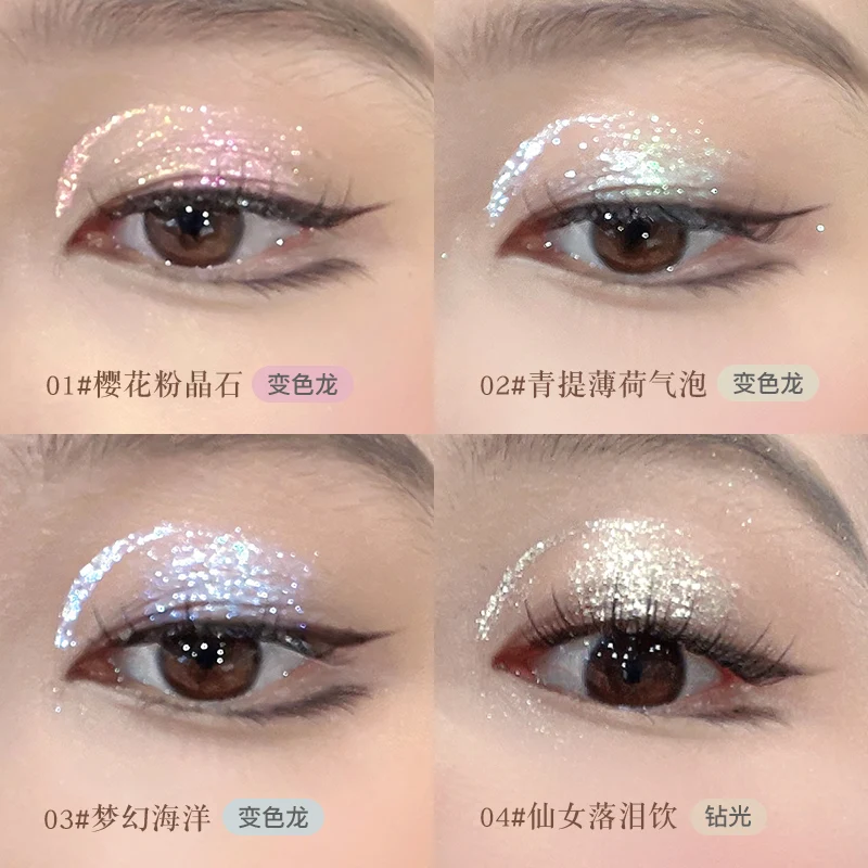 Starlight Vloeibare Oogschaduw 3d Metallic Glitter Langdurige Gepigmenteerde Gladde Oogschaduw Make-Up Glinstert Ogen Cosmetica