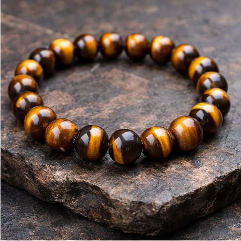 Premium Natural Tiger Eye Gemstone Bracelet – Stone of Courage, Strength & Protection | Luxury Handcrafted Beaded Jewelry