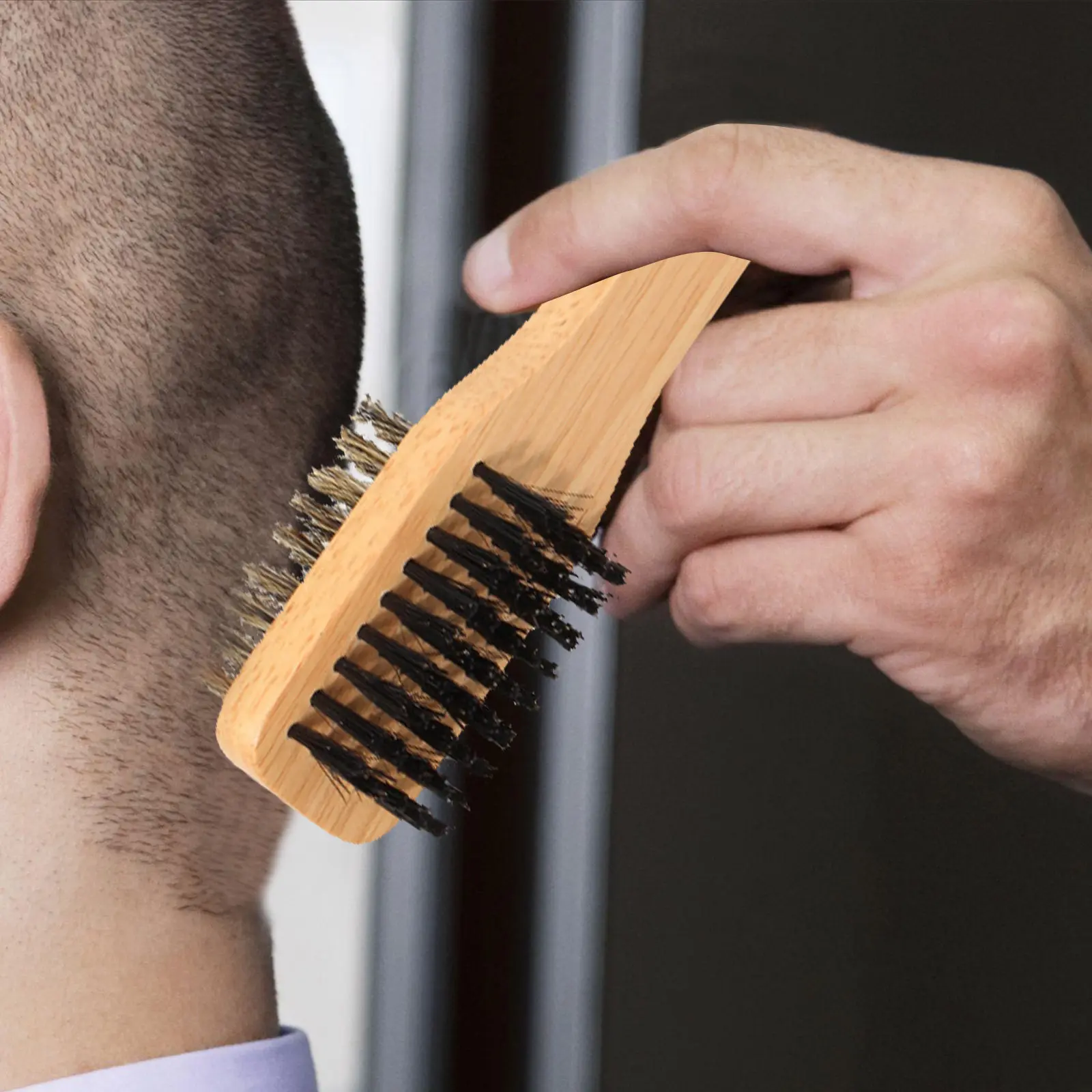 1Pcs Beard Brush Retro Oil Head Supple Bristles Thick Dense Bristles Reduce Beard Itch Tool Mustache Brush Male Care Supply