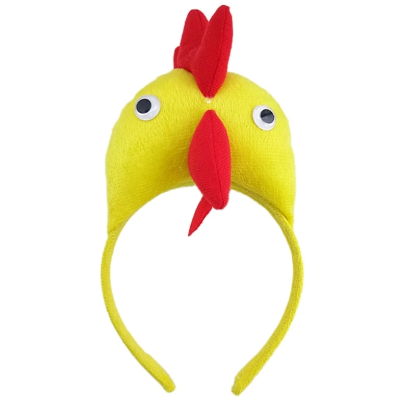 Adult Kids Fuuny Chicken Rooster Headband Lovely Cartoon Animal Hair Hoop for Easter Festive Party Daily Wear Wide Headpiece