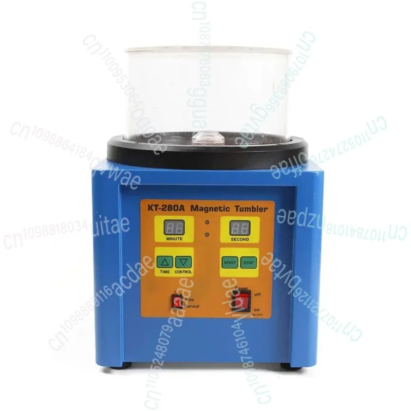 

K-T-280A Большой магнитный стакан-финишер Полировщик ювелирных изделий Полировка отделки Машина для удаления заусенцев Цифровой дисплей и таймер