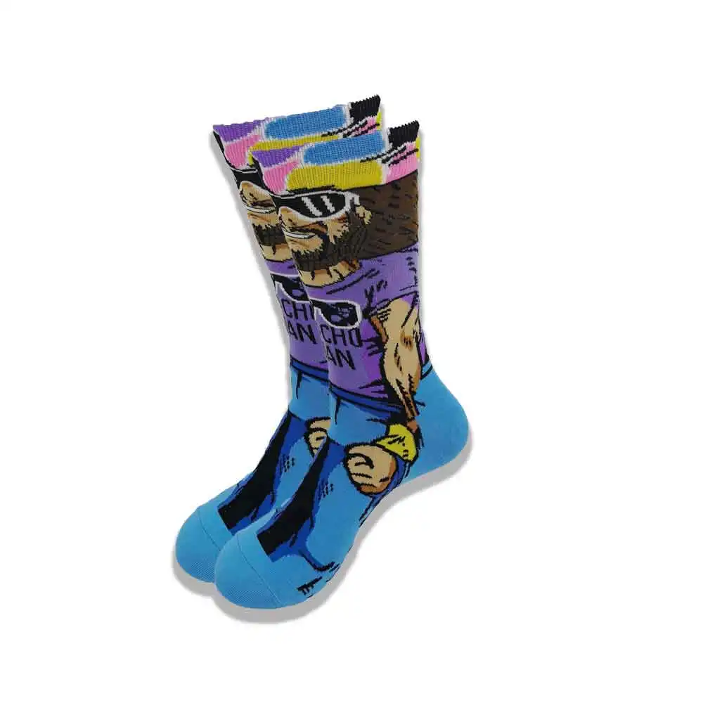 New Funny Cartoon Anime 200-needle advanced Socks  Men Women Breathable Cotton Hip Hop Sock Gifts for Men