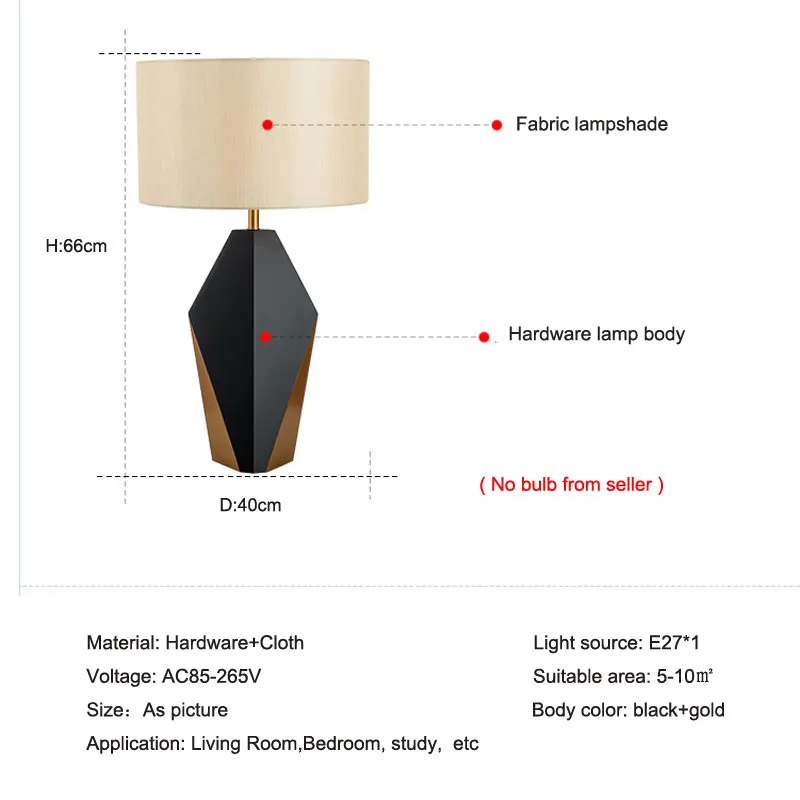 Nordic Bedroom Bedside Desk Lamp Postmodern Polygonal Metal Creative Modern Living Room Study Decorative Table Lamp
