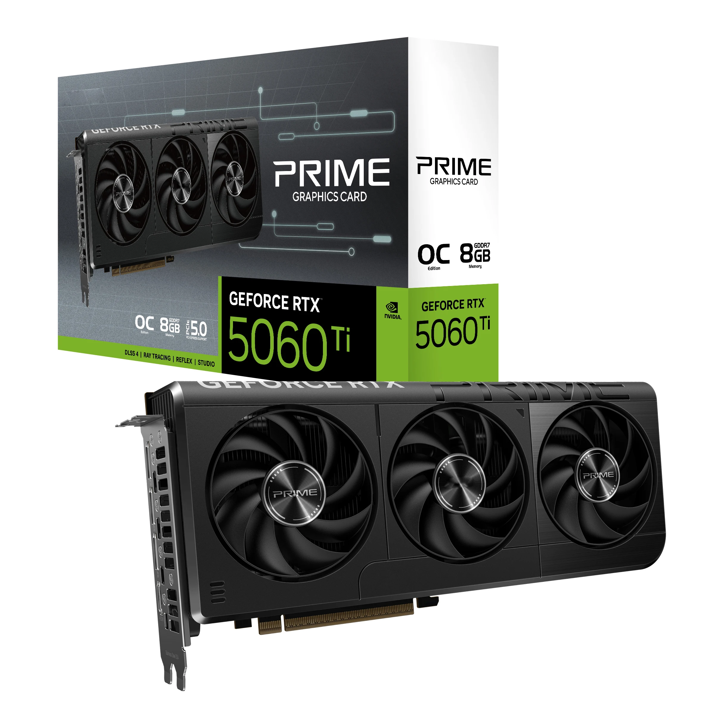 PRIME GeForce RTX 5060 Ti 8GB OC GDDR7 DLSS4 Gaming Video Cards Triple Fan Cooler GPU for Gaming Desktop