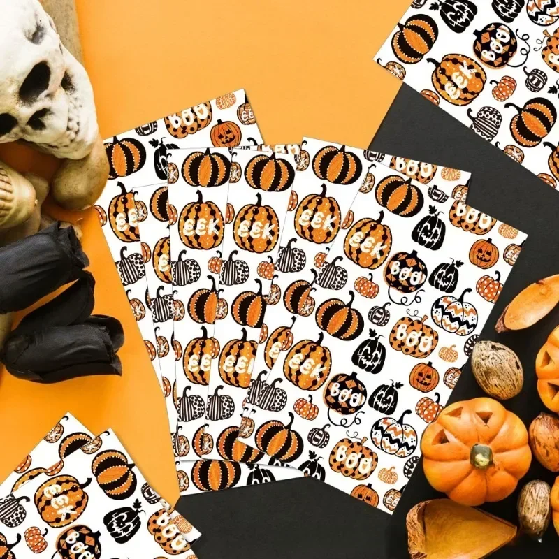 20Pcs 2Ply 33x40cm Halloween Napkins Pumpkin Boo Eek Disposable Paper Napkins for Party Decor
