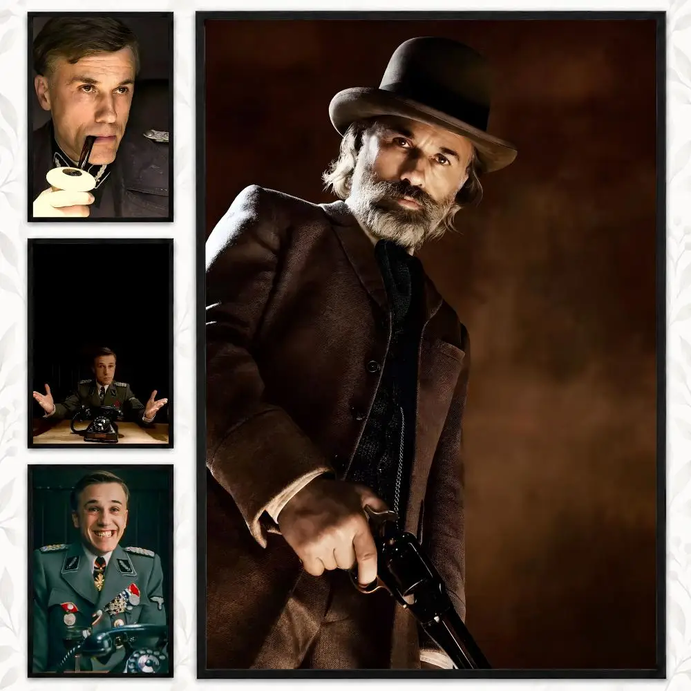 Christoph Waltz Classic Movie Actor Cinematic Portrait Poster Decorative art prints for the home, holiday gifts, unframed