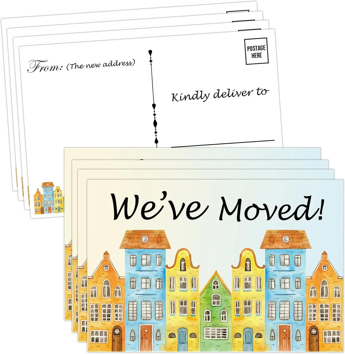 We've Moved - Moving Announcement Postcards 4 x 6 Inch Change of Address Blank Cards Moving Announcement Cards 50 Pcs