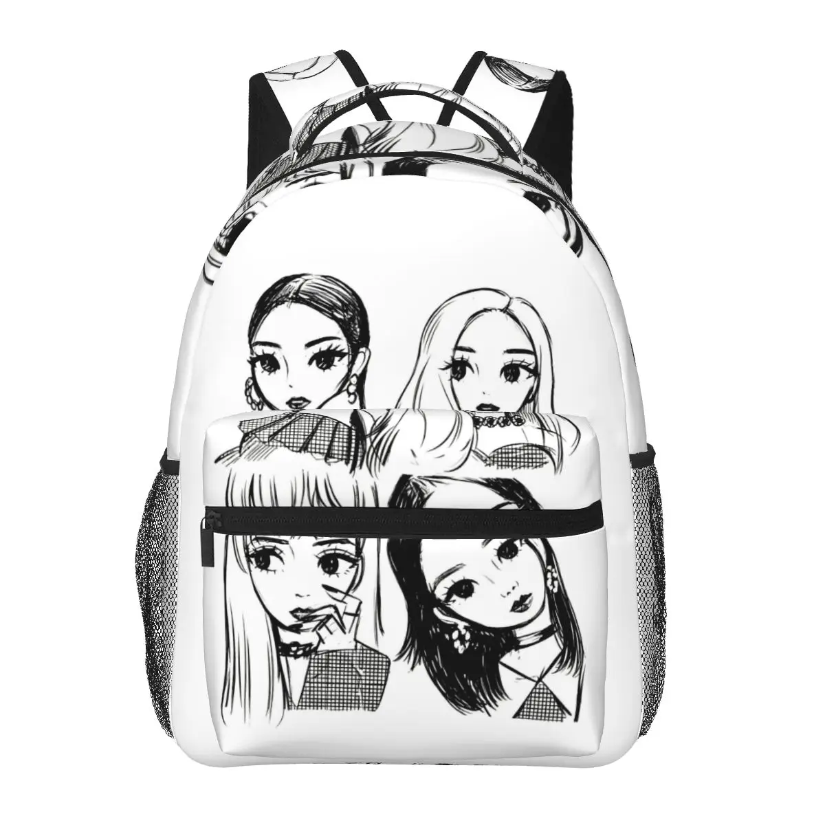 BLACK And PINK Backpacks Boys Girls Bookbag Students School Bags Cartoon Kids Rucksack Shoulder Bag Large Capacity
