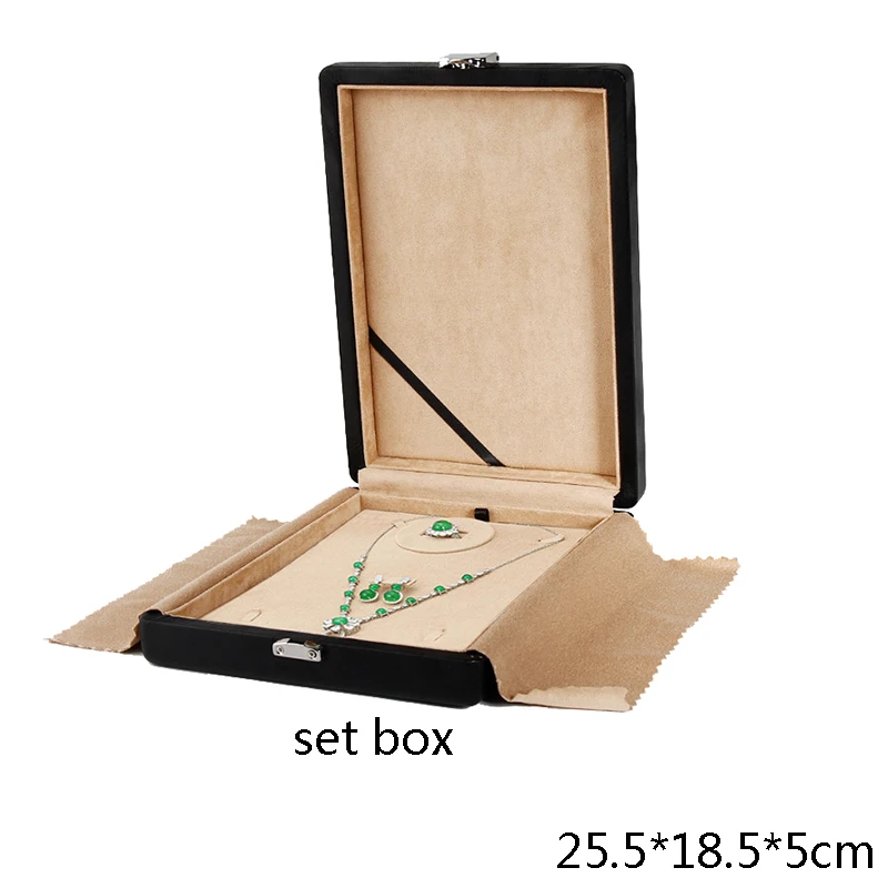 Wildleder Schmuck Halskette Verpackung Geschenk Box Bare Diamant Display Box Ring Gesicht Lagerung Box Schmuck Set Geschenk Box