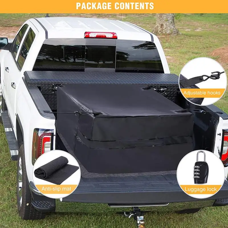 Truck Storage Bag With Cargo Net Pickup Truck Roof Bag Waterproof And Sunscreen Storage Bag Car Exterior Accessories