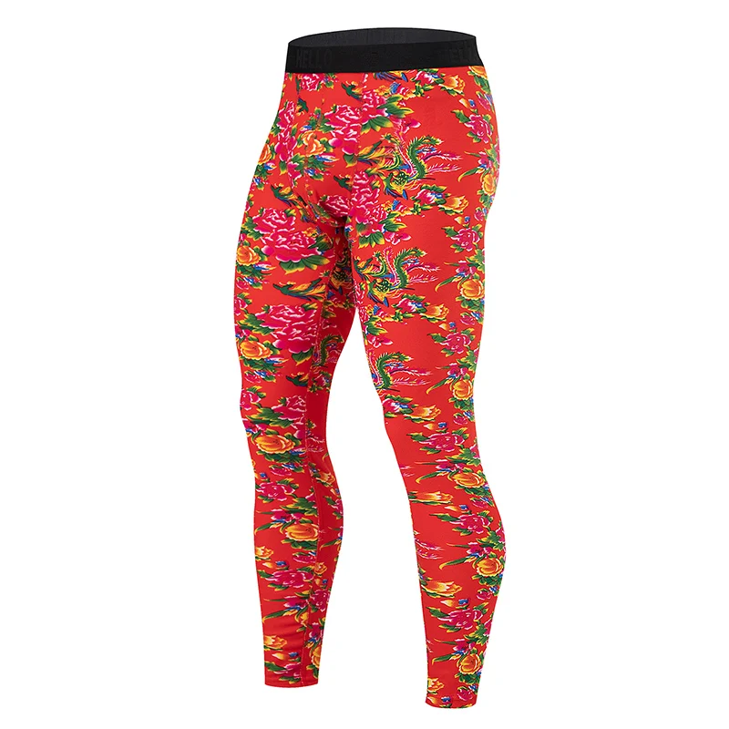 

3/1 Piece Men's Autumn And Winter Color Printed Warm Pants Comfortable Plus Size For Teenagers Casual Sports Graffiti Leggings