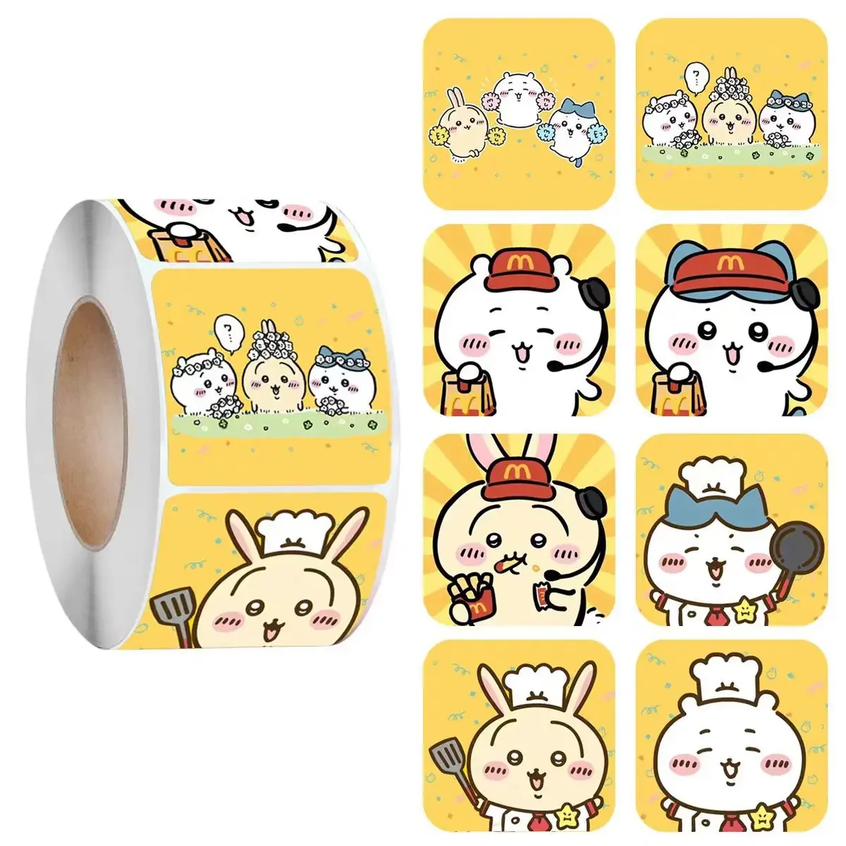 

500Pcs /Roll Kawaii Chiikawa Usagi Stickers Cute Cartoon Reward Student Handbooks Gifts Laptop Decorative Stickers Kids Toys