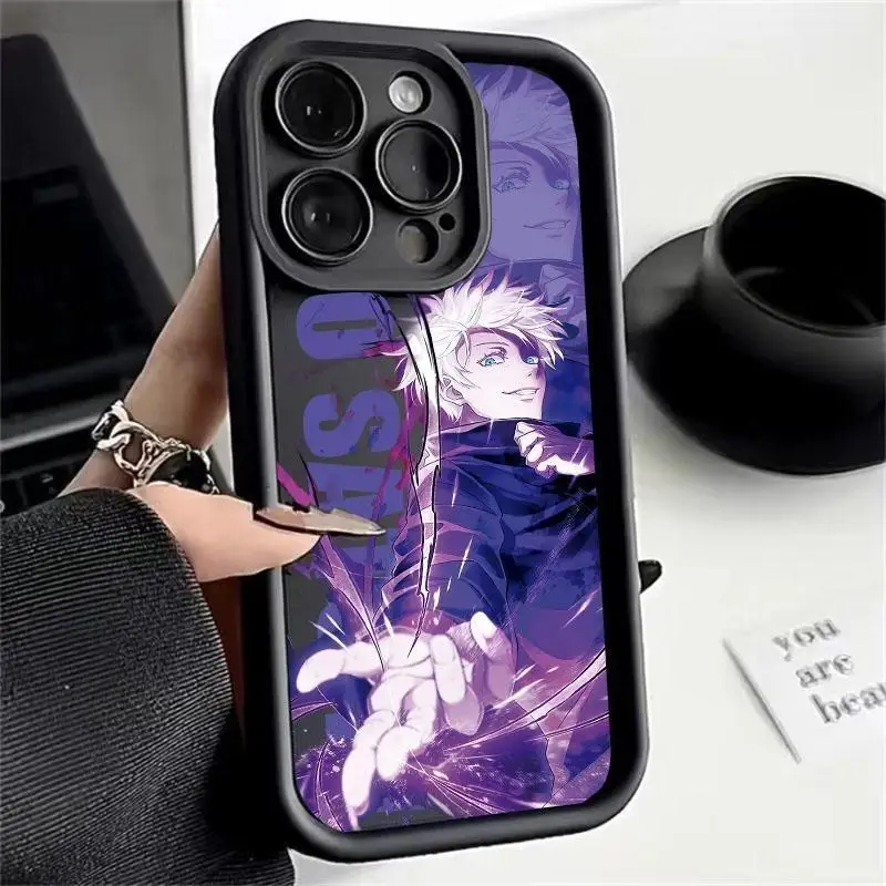 Anime Jujutsu Kaisen Gojo Satoru Case For IPhone 15 Pro Max 16 13 14 11 12 Mini 7 8 Plus X XS XR Cover Soft Couqe Silicone