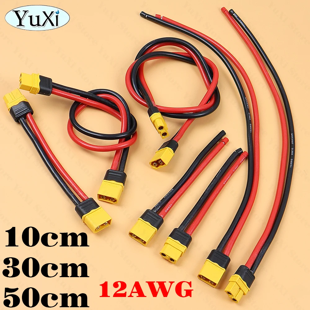 1-10Pcs XT60 12AWG Battery Connector Male Female Adapter Extension For RC Battery Airplane Lipo Battery Drone Car Remote Control