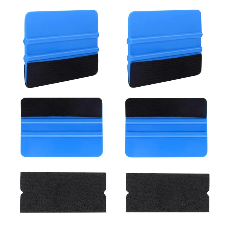 Plastic Felt Edge Squeegee for Car Vinyl Decal 4 Inch Vinyl Wrap Film Scraper Car Window Tint Squeegee Wrapping Tool