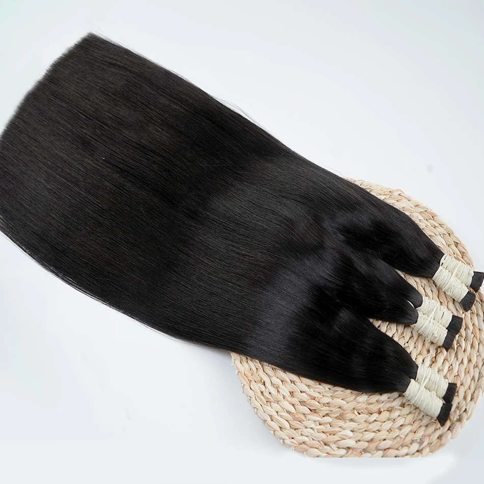 ที่ยังไม่ได้ 100% ผมจริงBulksเวียดนามไม่มีWeftธรรมชาติWavy Human Hair Extensions Originalทอผ้าสําหรับBraiding