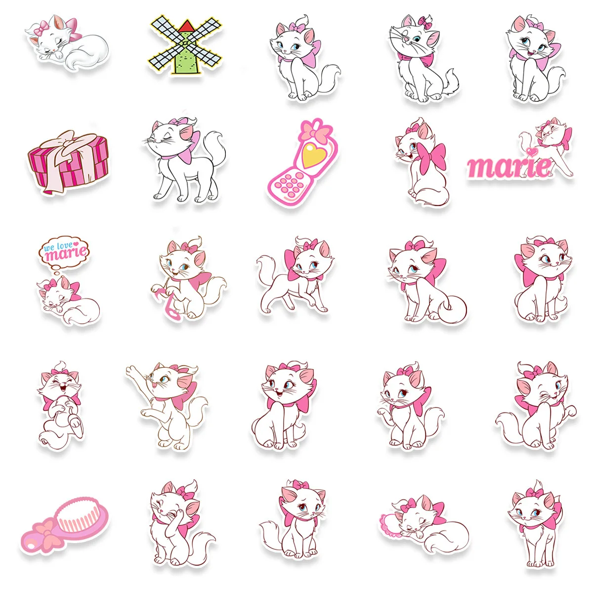 50 قطعة فيلم الرسوم المتحركة ديزني الأرستقراطيين لطيف ماري القط ملصقات متعة الكتابة على الجدران الشارات لعبة أطفال لتقوم بها بنفسك محمول الغيتار