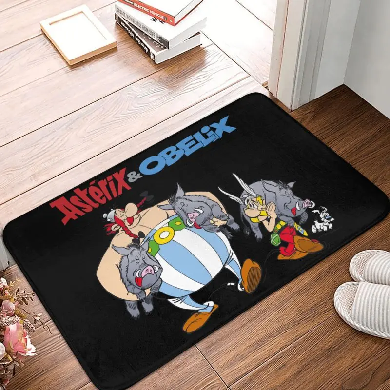 Asterix And Obelix Hunting Doormat Anti-Slip Bath Kitchen Mat Living Room Door Floor Entrance Carpet Rug