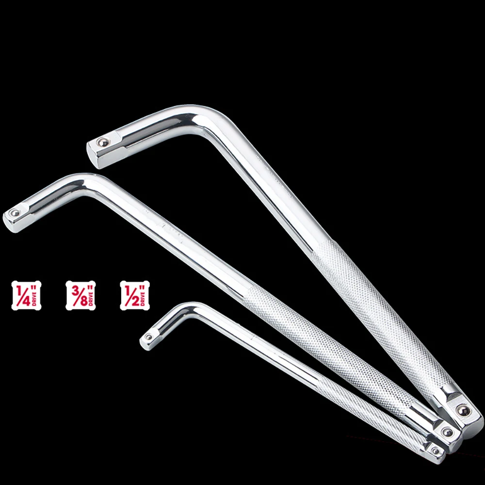 Bent Bar Extension L-Type Shaped Double End Non-Slip Socket Bent Bar 1/2