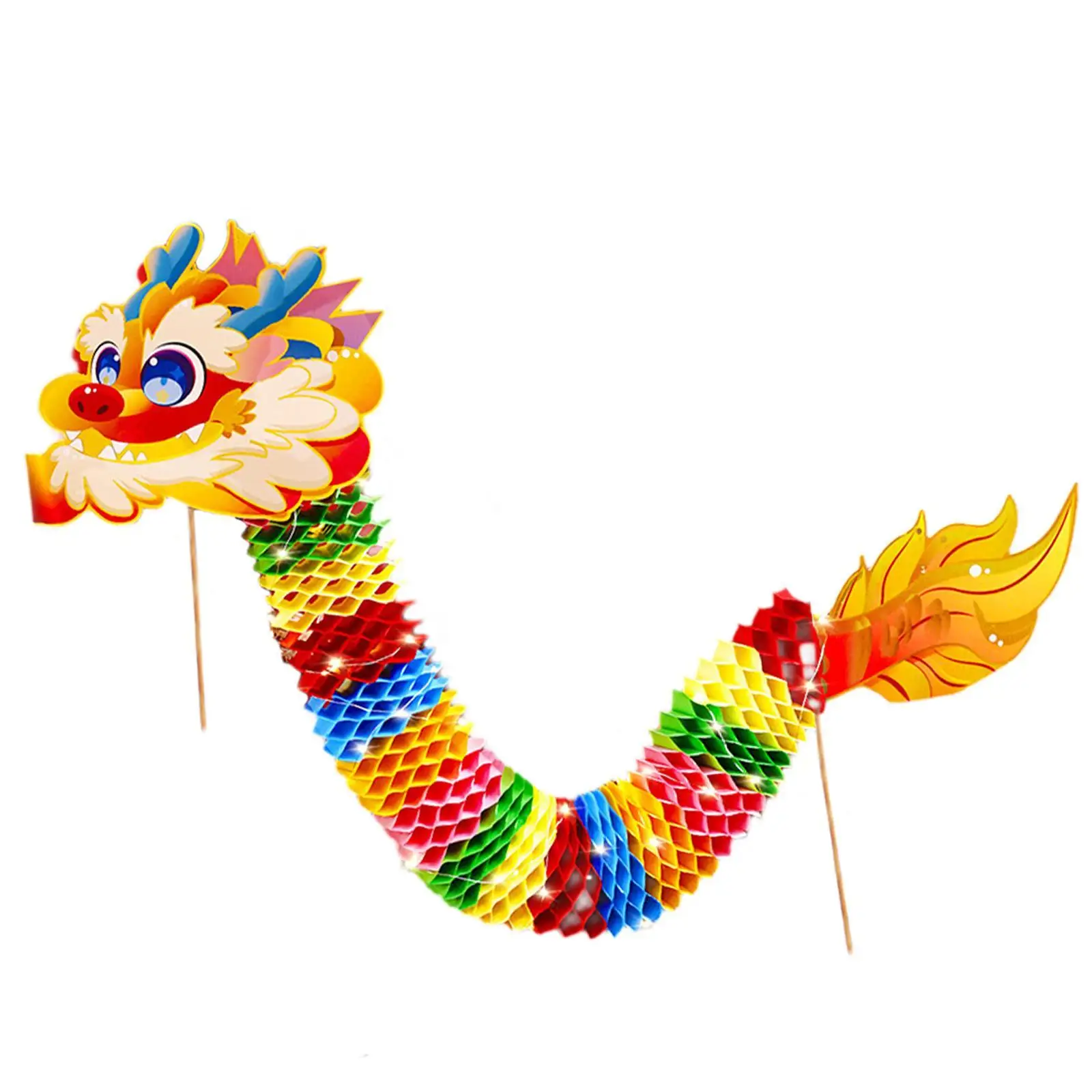 3D Chinese New Year Paper Dragon Handmade Paper Dragon Toys Decor Festive Supplies Long New Year Dragon for Birthday Party