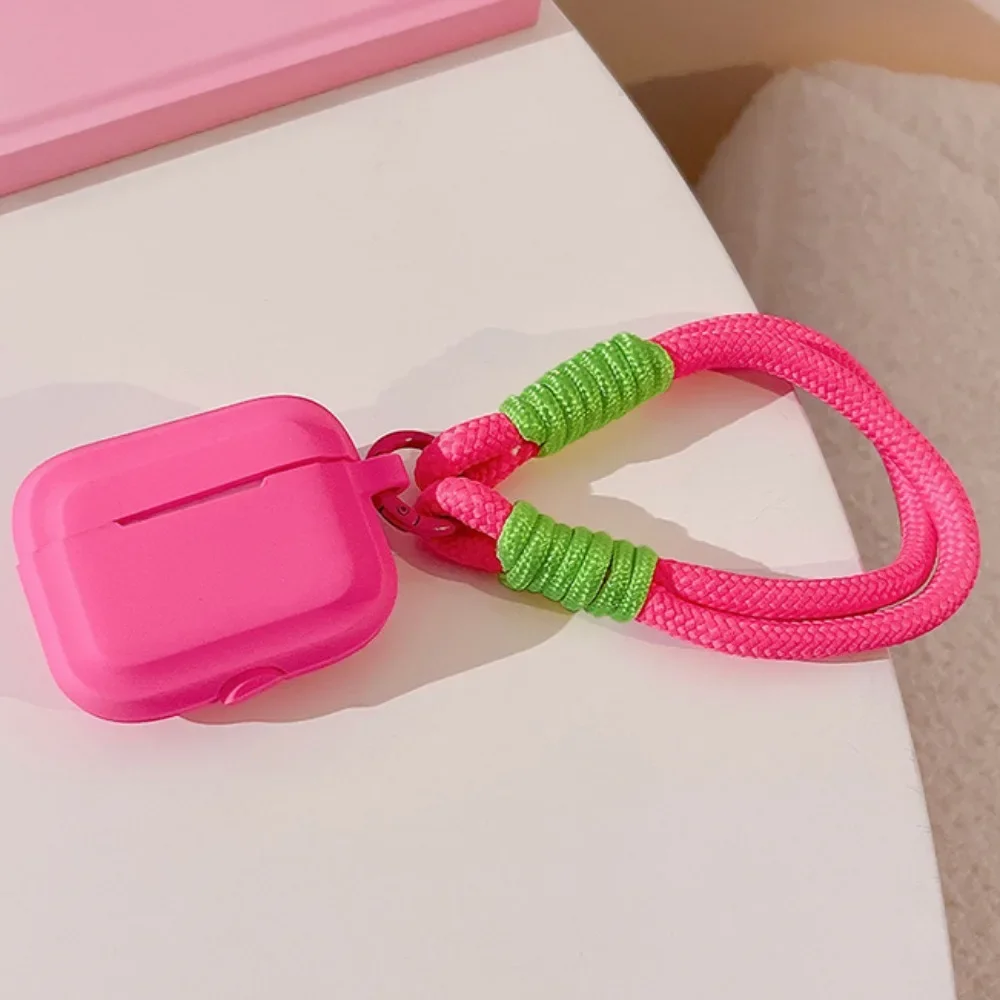 Capa de silicone macio cor doce coreano para airpods pro 2 3 1 4 menina fone de ouvido capa protetora com cordão anti-perdido acessórios