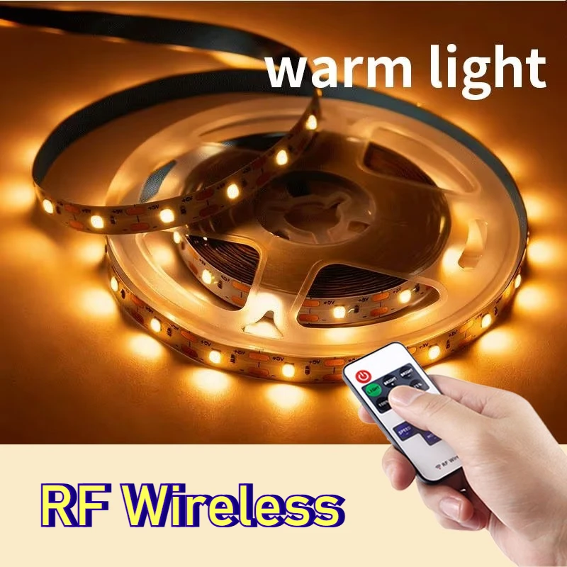 5V LED Flex Strip Light Kit SMD 2835 with RF Remote Control, Cuttable Dimmable Ribbon Lights for Under Cabinet Closet Showcase