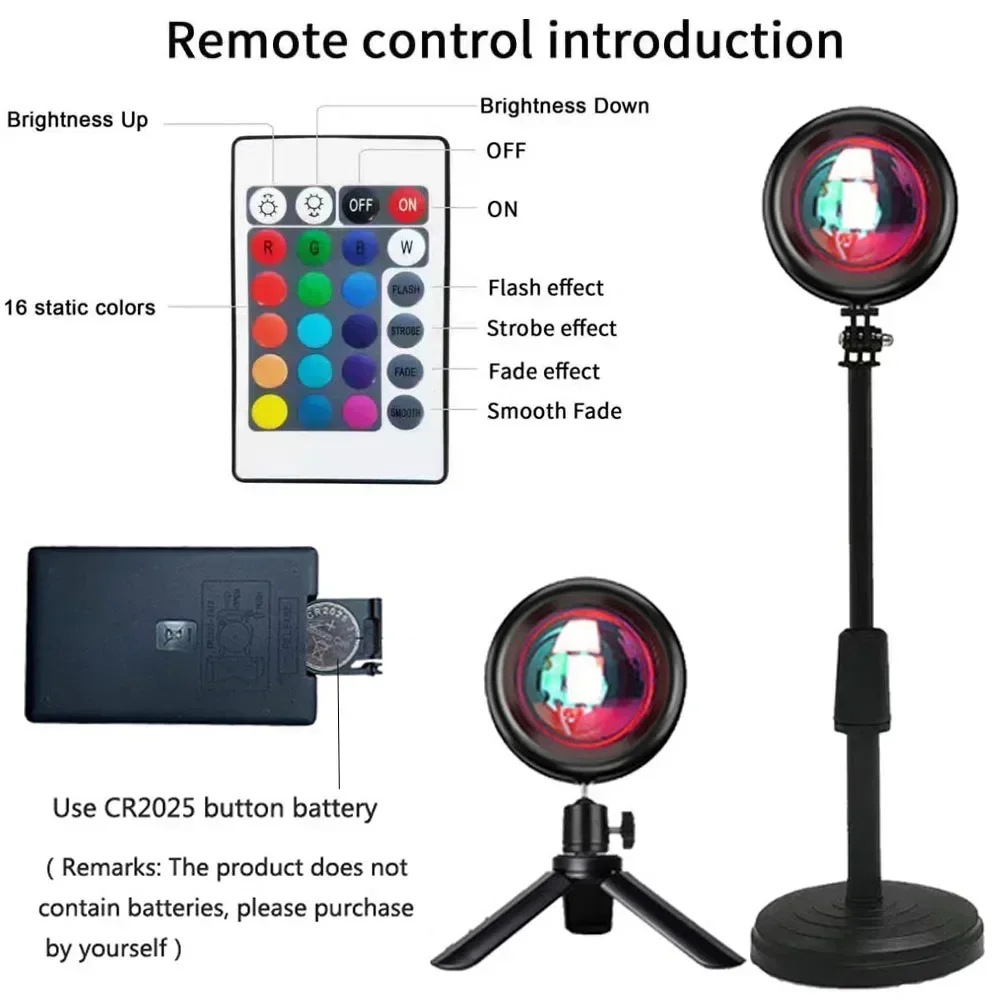 Ins Sonnenuntergang Projektor Lampe Regenbogen Atmosphäre Nacht Sonnenuntergang Licht Schlafzimmer Zimmer Dekor Dekor Hintergrund Wand Tisch Live-stream Lampe