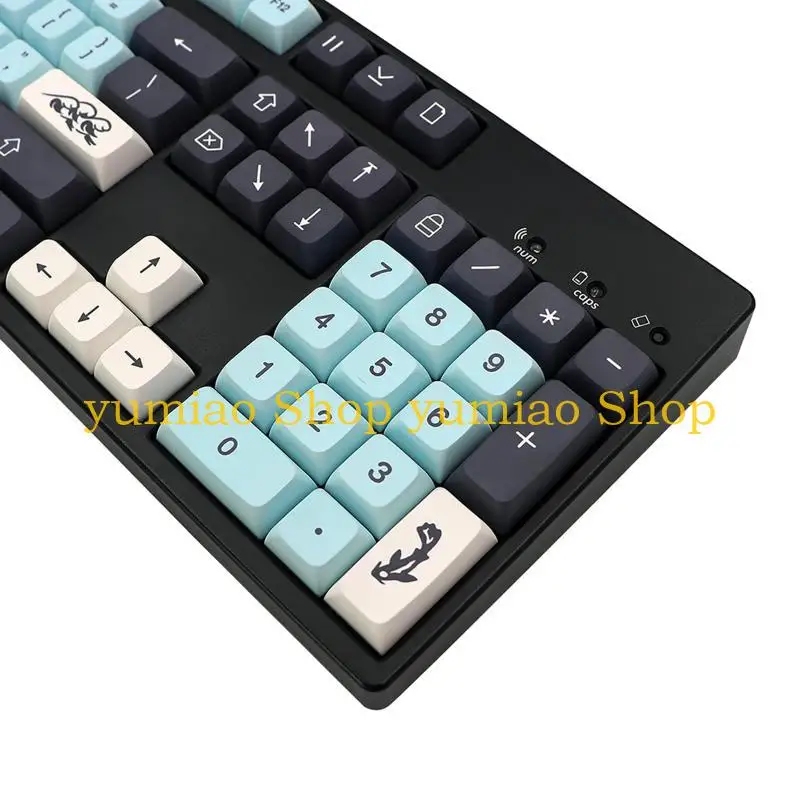 587B 132 Pcs Mizu XDA Keycaps Dye Subbed Keycap Set for  MX Mechanical Keyboard