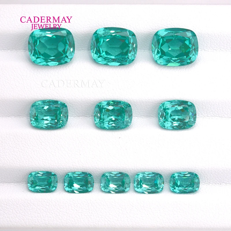 Lab Paraiba 5x7mm-9x11mm Long Cushsion Paraiba Color Yttrium Aluminium Garnet Loose Stones With AGL Certificate