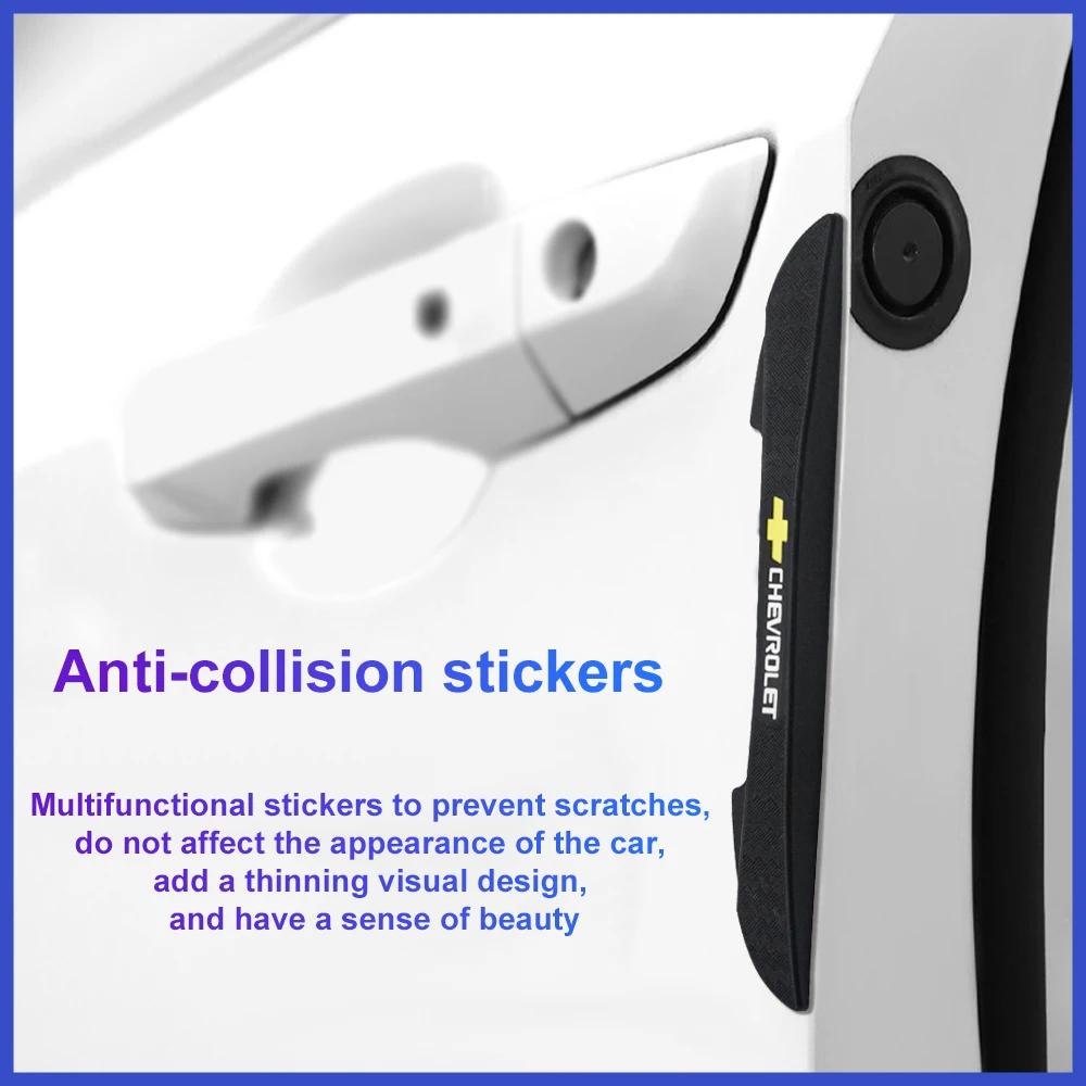 

4Pcs Car Door Bumper Rubber Anti-collision Stickers Car Accessories For Chevrolet Equinox Suburban Cruze Malibu Traverse Blazer