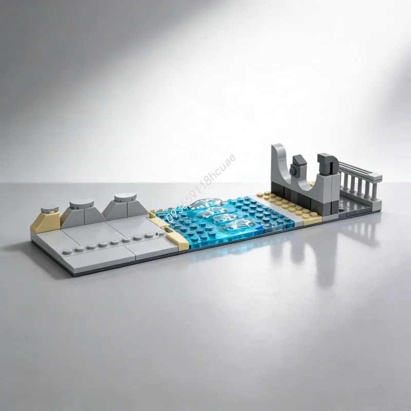 104-teiliges MOC Modulares Stadtlandschafts-Set Antike Ruinen 7 Modell-Bausteine Konstruktionsspielzeug Idee Bildung Weihnachtsgeschenke Bausteine