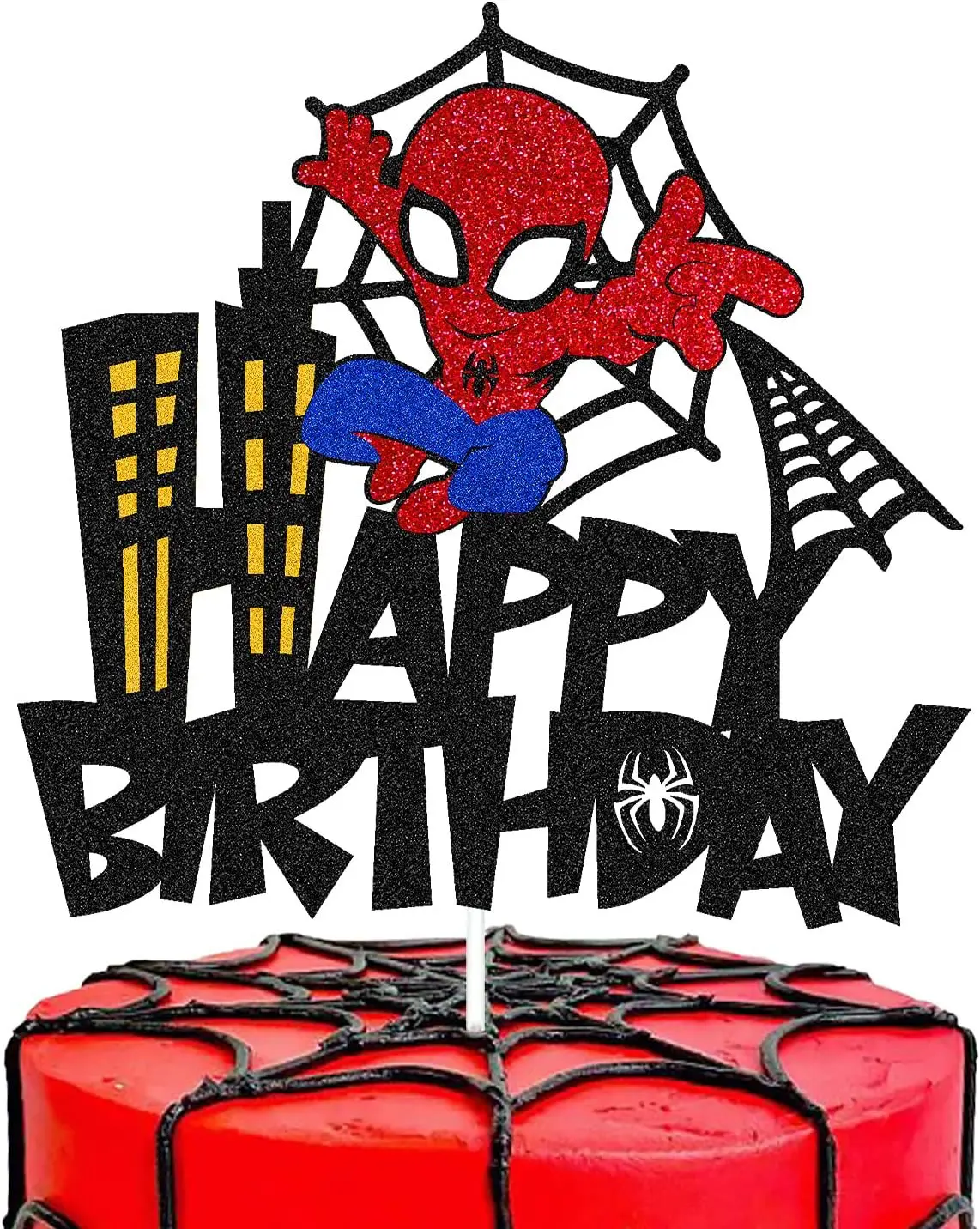 Spiderman Verjaardagsfeestje Decoraties Verjaardagsnummer Taart Invoegen Kinderen Cartoon Feest Decoratie Geslacht Onthuld Baby Shower