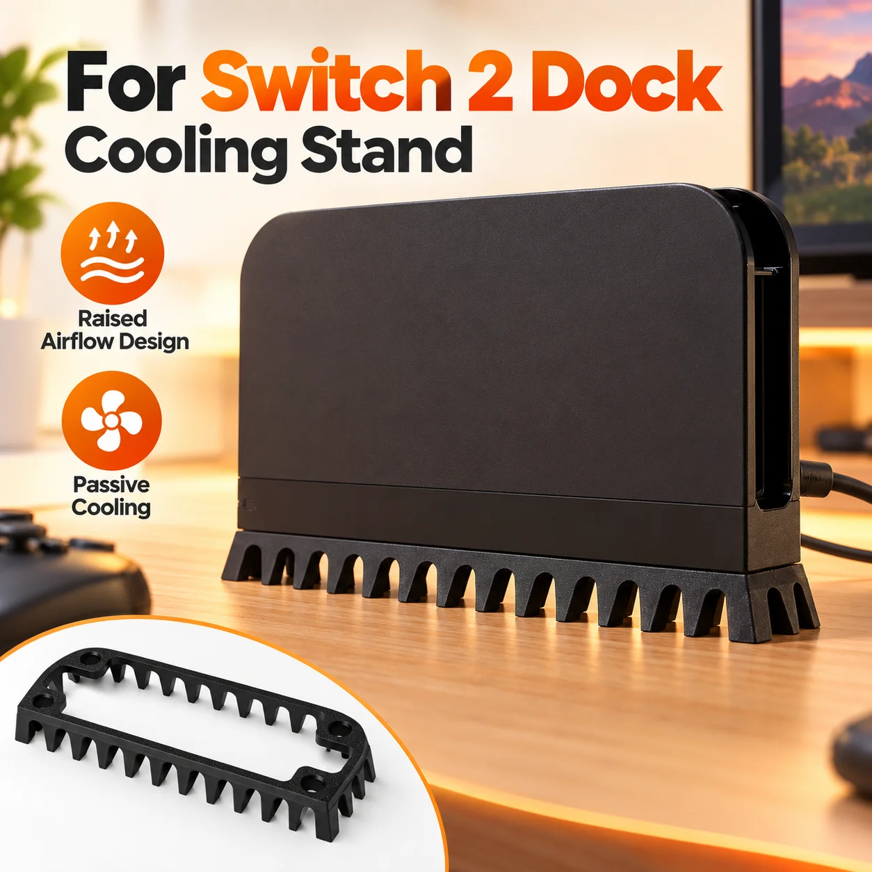 Cooling Stand for Switch 2 Dock Raised Airflow Base Passive Ventilation Holder Support Bracket Desktop Gaming Console Accessory