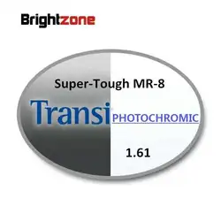 1.61 Super-tough MR-8 Photochromic Gray & Brown HMC UV AR Unisex CR-39 eyeglasses prescription RX lenses for myopia astigmatis