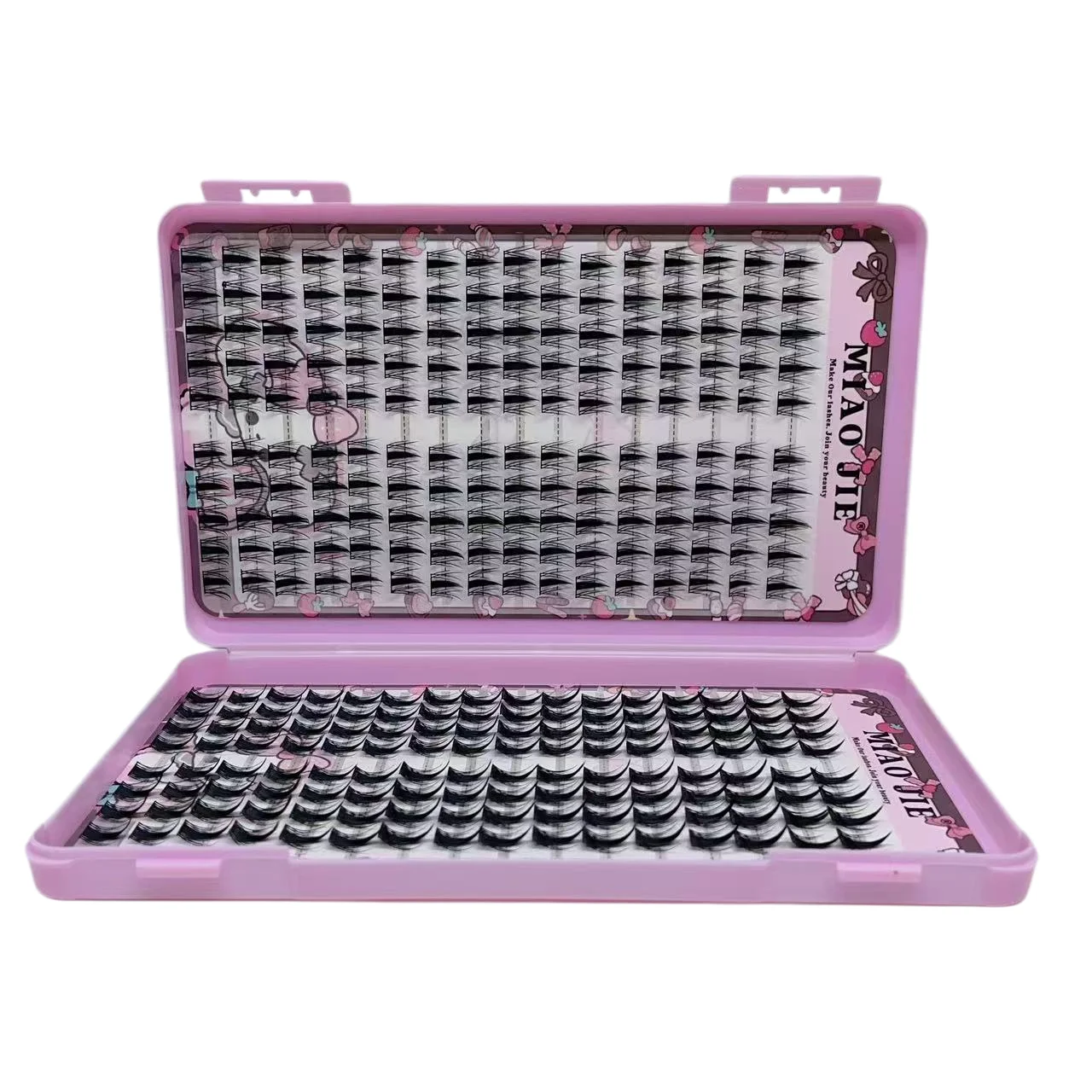 MAIOJIE Manga Wimperncluster, scharf, 320 Stück, schmal, koreanisches Make-up, Wimperncluster im asiatischen Stil, wiederverwendbar, für Anfänger – Detail 8