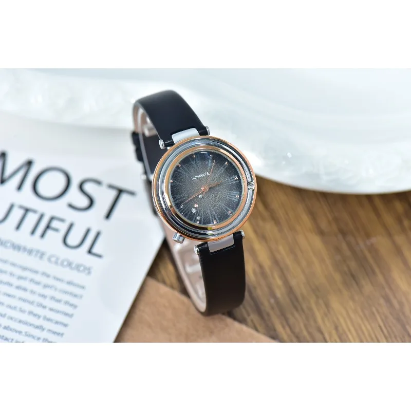 

SUNMATE Luxury Women's Watch, Simple and Stylish, Waterproof Stainless Steel Strap, Elegant Quartz Watch, Comes with Watch Box