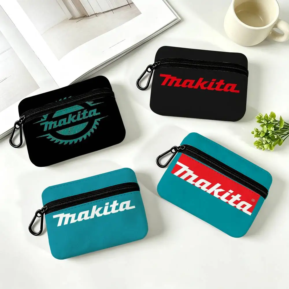 A M-M-a-kitas Tool Logo Anti-fade  Portable Oxford Fabric Mini Wallet Carabiner Design Small Coin Bag For Cards Keys Earphones