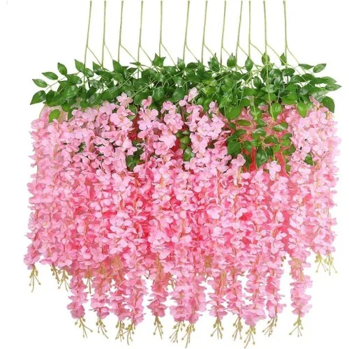 Nettenevime Dangling Artificial Flower Acacia Pink 80 cm 3 Dangling Branched 12 Pcs Bond