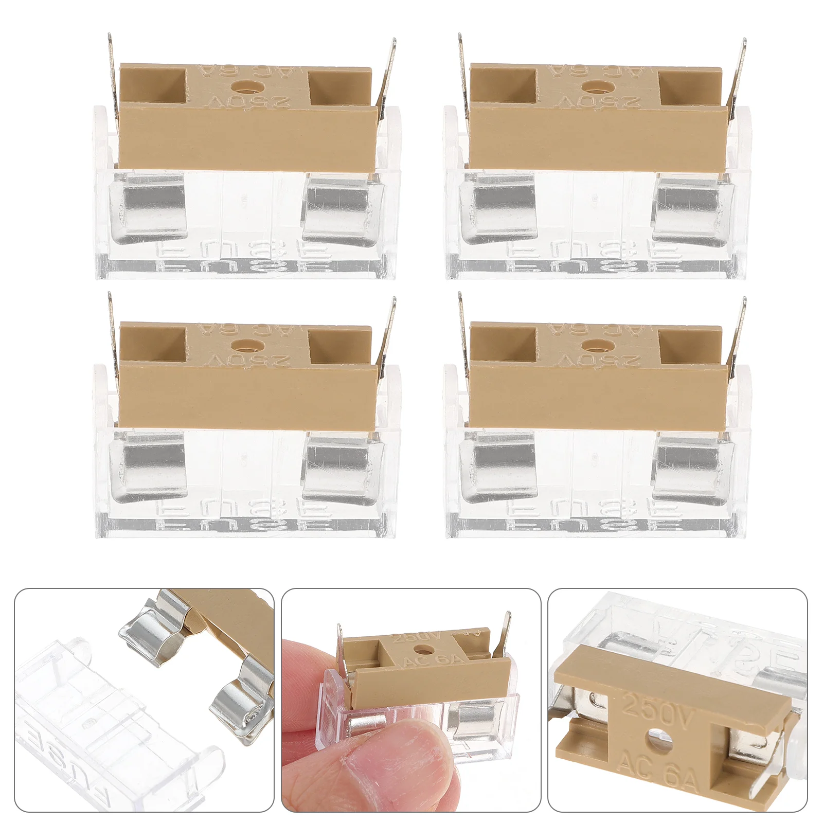 

20 Pcs PCB Fuse Holder Copper Plate Flame Retardant Shell Panel Mount Amp Caps Socket 5x20 Marine Parts Easy Installation